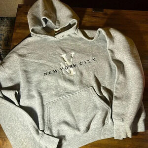 VINTAGE New York City FOTL Hooded Sweatshirt LARGE 1990’s Gray color